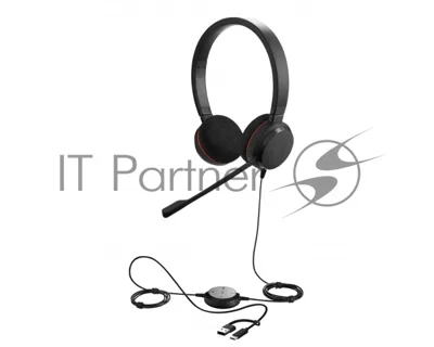 Гарнитура Jabra Evolve 20 MS Stereo USB чёрный, проводная