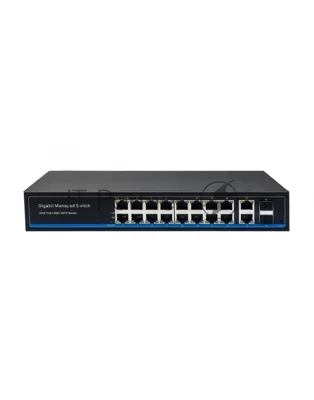 Коммутатор NST NS-SW-16G4G-PL, 16×1 Гбит/с PoE + 2×1 Гбит/с + 2×1 Гбит/с SFP, управляемый