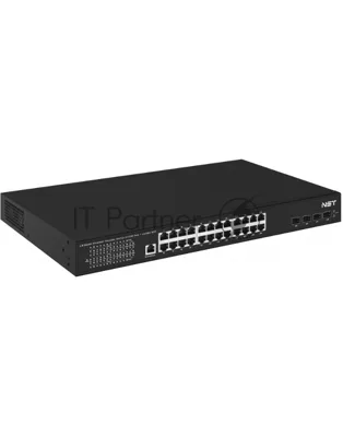 Коммутатор NST NS-SW-24G4G10-PL, 24×1 Гбит/с PoE + 4×10 Гбит/с SFP+, управляемый