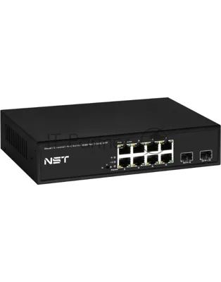 Коммутатор NST NS-SW-8G2G-P, 8×1 Гбит/с PoE + 2×1 Гбит/с SFP, неуправляемый
