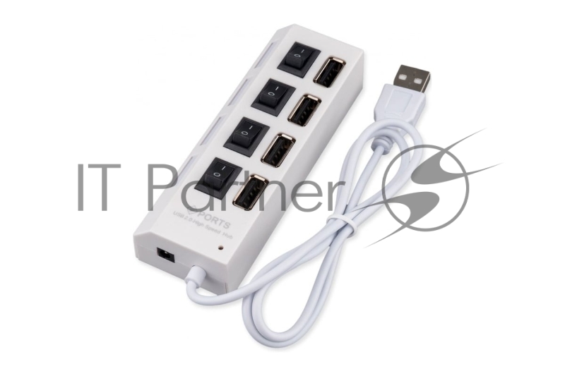 USB-концентратор Gembird UHB-243-ADW, USB 2.0, 4хUSB, USB или внешний адаптер питания