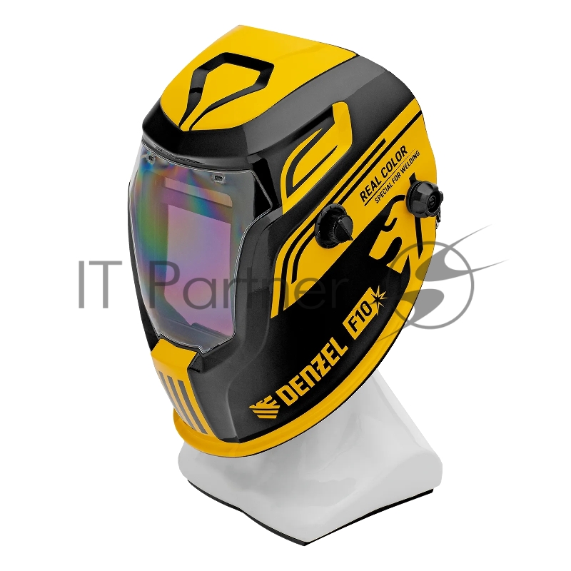 Щиток защитный лицевой (маска сварщика) Denzel F10, см. окно 100х96, Real Color, DIN 4-8/9-13