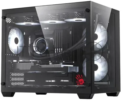 Компьютерный корпус Bloody BD-CC108 черный без БП mATX 9x120мм 2xUSB 3.0 audio bott PSU