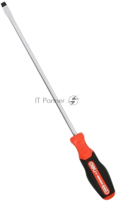 Отвертка шлицевая Deli DL3452 SL8x250мм сталь S2, матовый стержень, двухкомпонентная прорезиненная рукоять