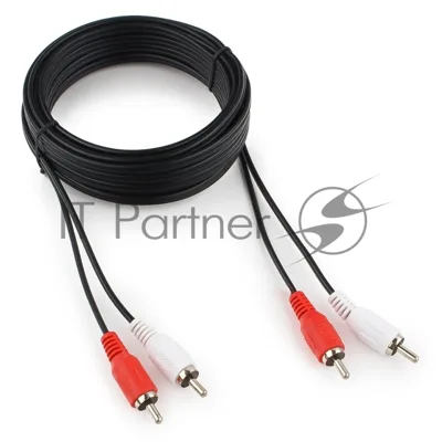 Кабель аудио Cablexpert CCA-2R2R-5M-N, 2xRCA/2xRCA, 5м, черный, пакет