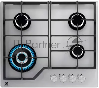 Газовая варочная поверхность Electrolux KGG64362S, 4 конфорки, закаленное стекло, 8900 Вт