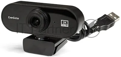 Веб-камера ExeGate Stream C940 2K 2560x1440, 30 кадр/с, USB Type-A, микрофон (шумоподавление), универсальное крепление