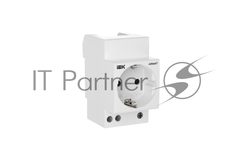 Розетка на DIN-рейку IEK ARMAT AR-SOD-G-GND-S-016 45мм с заземл. защ. шторки 16А