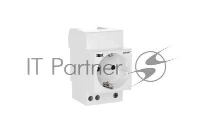 Розетка на DIN-рейку IEK ARMAT AR-SOD-G-GND-S-016 45мм с заземл. защ. шторки 16А