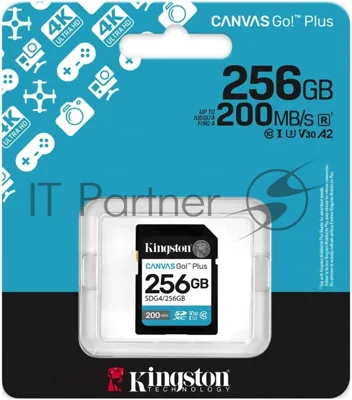 Флеш карта SDXC 256Gb Kingston SDG4/256Gb Canvas Go! Plus V30