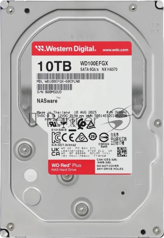 Жесткий диск HDD WD Red Plus 10Tb 7200rpm SATA 512Mb 3.5"