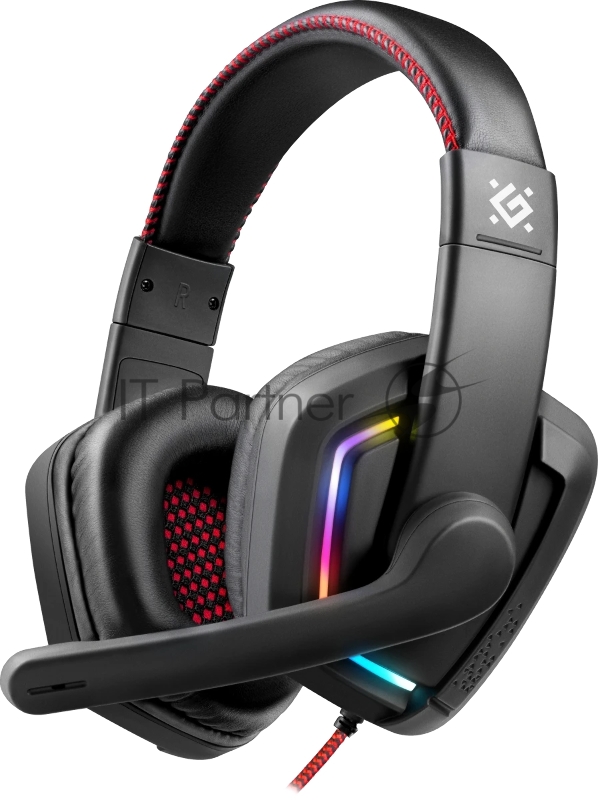 Гарнитура Defender Quake LED чёрный, проводная, подсветка