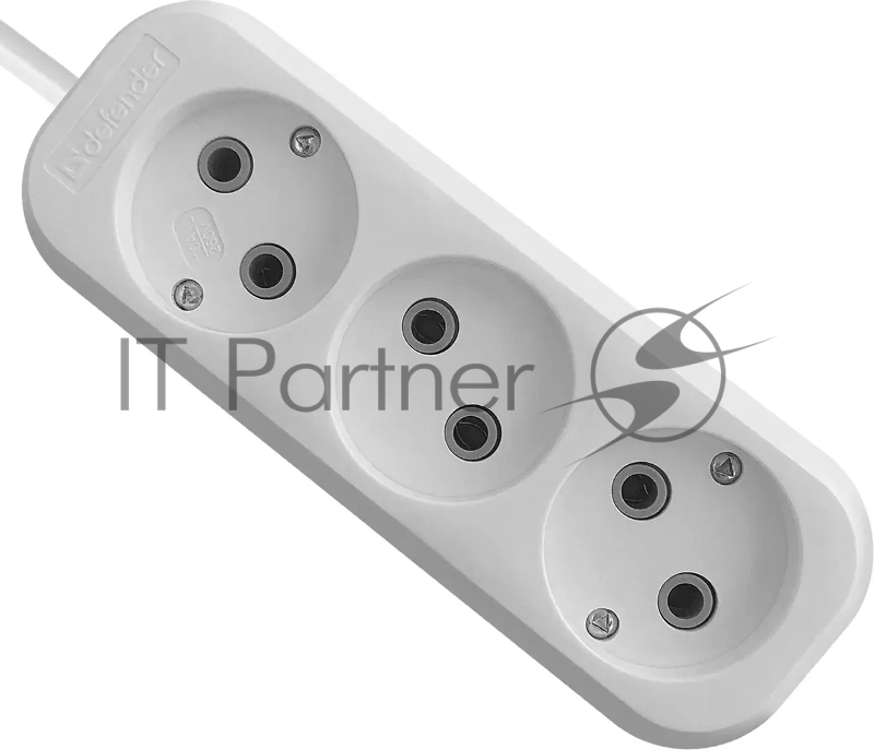 Удлинитель Defender (99276) B230 - 3 роз х 2 м, белый