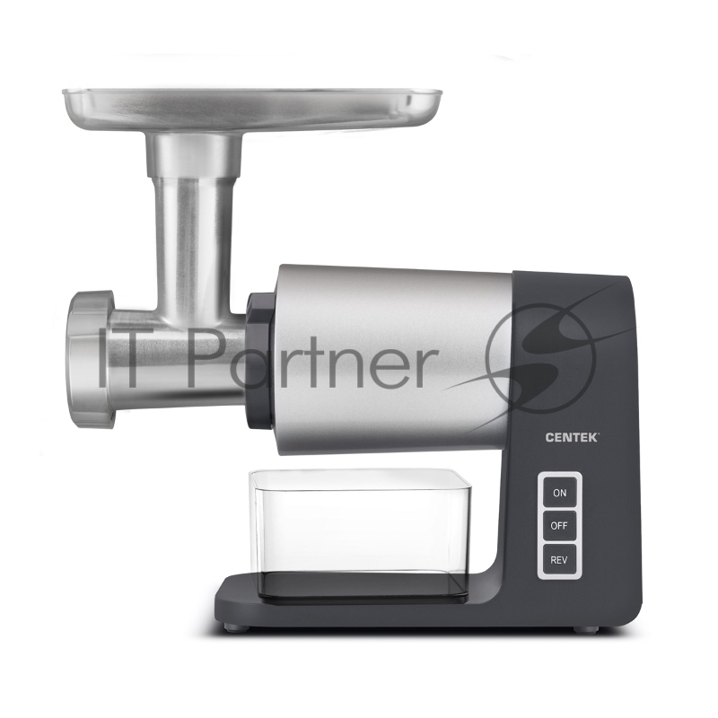 Мясорубка электрическая Centek CT-1607 серый, 3000 Вт, 3.0 кг/мин, реверс, металлический лоток, насадки - 5