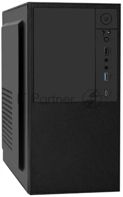 Компьютерный корпус Minitower ExeGate BAA-308UC-UNS500 (mATX, БП UNS500 с вент. 12см, 1хUSB/1хUSB 3.0/1хTypeC, HD Audio, черный)
