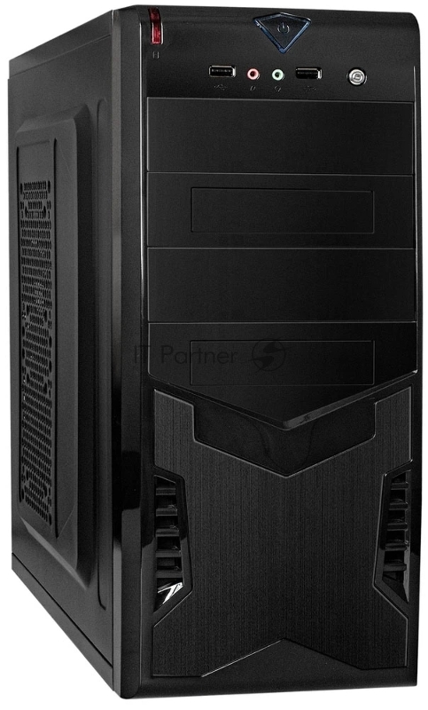 Компьютерный корпус Miditower ExeGate CP-604-UNS450 (ATX, БП UNS450 с вент. 12см, 2*USB, аудио, черный)