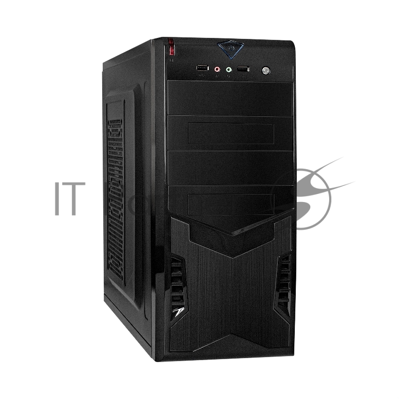Компьютерный корпус Miditower ExeGate CP-604-UNS500 (ATX, БП UNS500 с вент. 12см, 2*USB, аудио, черный)
