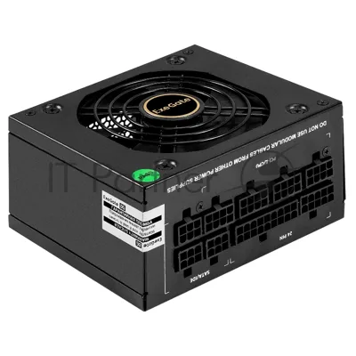Блок питания 650W ExeGate M650 GOLD (SFX, APFC, КПД 90% (80 PLUS GOLD), 9см fan, 24pin, (4+4)pin, 2xPCI-E, 6xSATA, 3xIDE, 1xFDD, Full Cable Management, black, ATX adapter, Retail box)