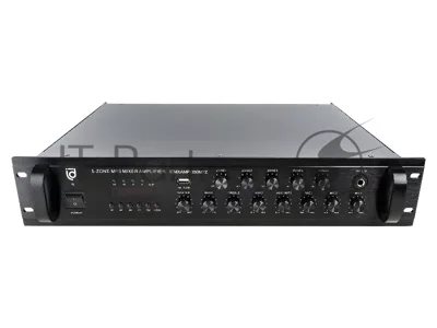 Микшер-усилитель Intrend ITMXAMP-350MTZ зональный, 5 зон. MP3, FM-тюнер, USB, Bluetooth, 3хMic/2хLine входы, 1хLine выход, 350 Вт, 4-16 Ом/100V, IR-пульт в комплекте