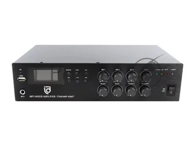 Микшер-усилитель Intrend ITMXAMP-60MT MP3, FM тюнер, USB, Bluetooth, 2хMic/3хLine входы, 1хLine выход,60 Вт, 4/8Ом/100V, IR-пульт в комплекте
