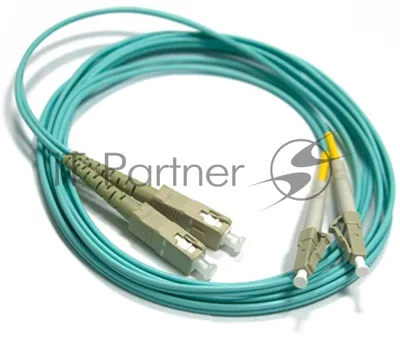 Патч-корд LANMASTER LAN-2LC-2SC/OM3-1.0 2x50/125 OM3 LC дуплекс-SC дуплекс 1м LSZH