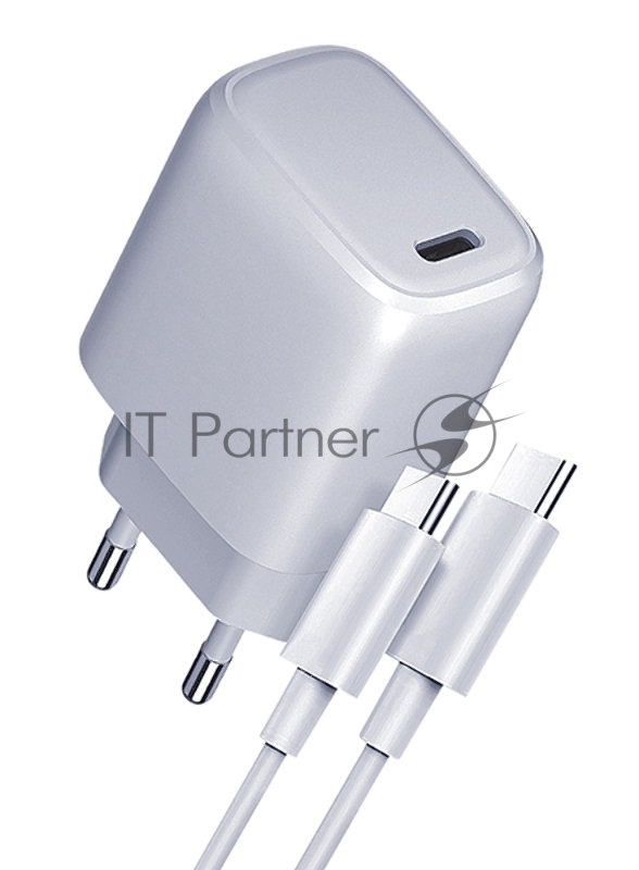 Сетевое зарядное устройство Qumo Energy light PD 35Вт (Charger 0067), 1 USB Type-C, + кб 1м, 60Вт.
