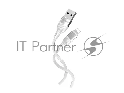 Кабель Smartbuy (iK-512-S72w) S72 Lightning белый, 2.4 А, сил., 1м