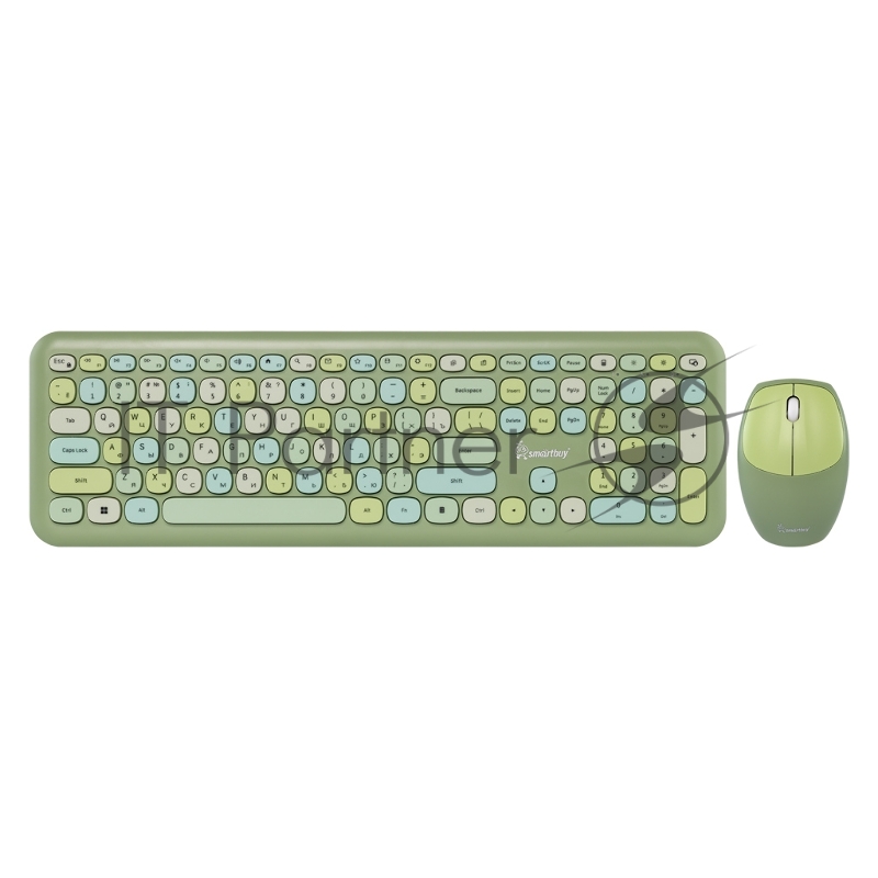 Комплект клавиатура+мышь Smartbuy 666395AG беспроводной, USB, 1000 DPI, зелёный