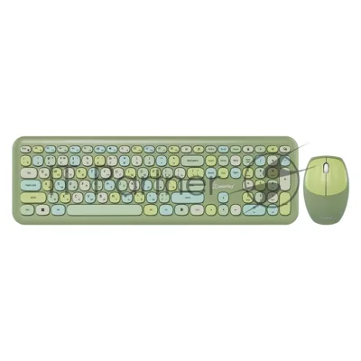 Комплект клавиатура+мышь Smartbuy 666395AG беспроводной, USB, 1000 DPI, зелёный