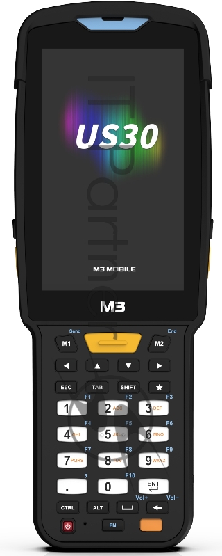 Терминал сбора данных M3 Mobile US300D-TFCWXE-HF Android 13.0 GMS, WVGA, Wi-Fi 6, SE5500 2D Imager Scanner(Straight Shooter/0° Scan), 16MP Rear Camera, BT5.3, NFC(HF), 4G/64G, 38 Keypad, 6700mAh Battery, Hand Strap, Bullet Proof Film