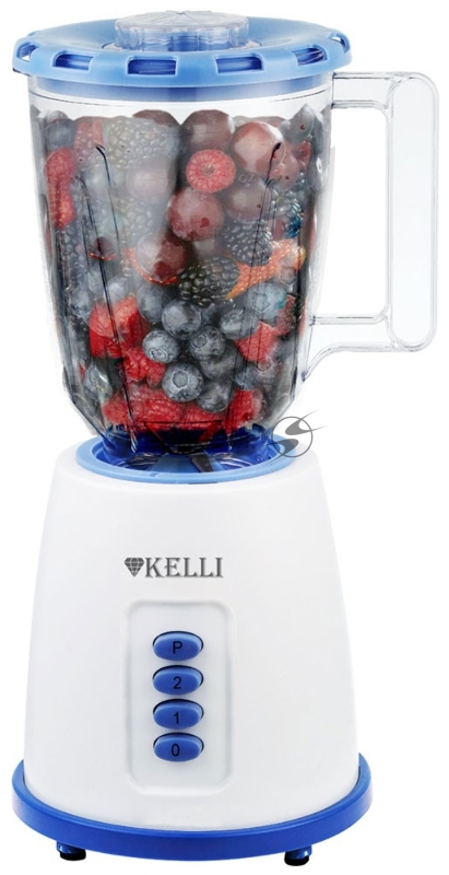 Блендер стационарный KELLI KL-5130 белый/синий, 1000 Вт, 2 скорости