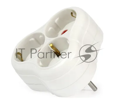 Тройник Smartbuy (SBE-16-A01-3z) 3 гнезда с заземлением круглый белый 16А 250В