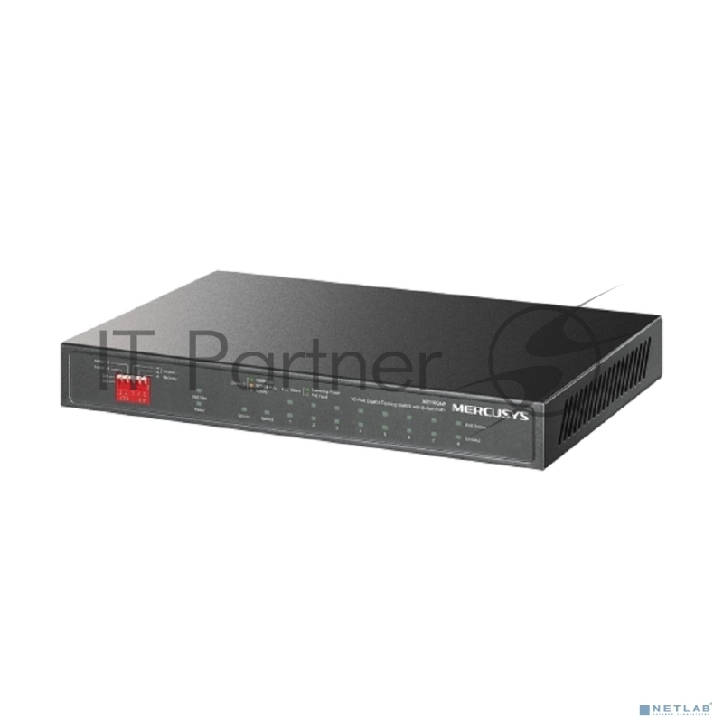 Коммутатор Mercusys MS110GMP, 8×1 Гбит/с PoE + 2×1 Гбит/с, неуправляемый