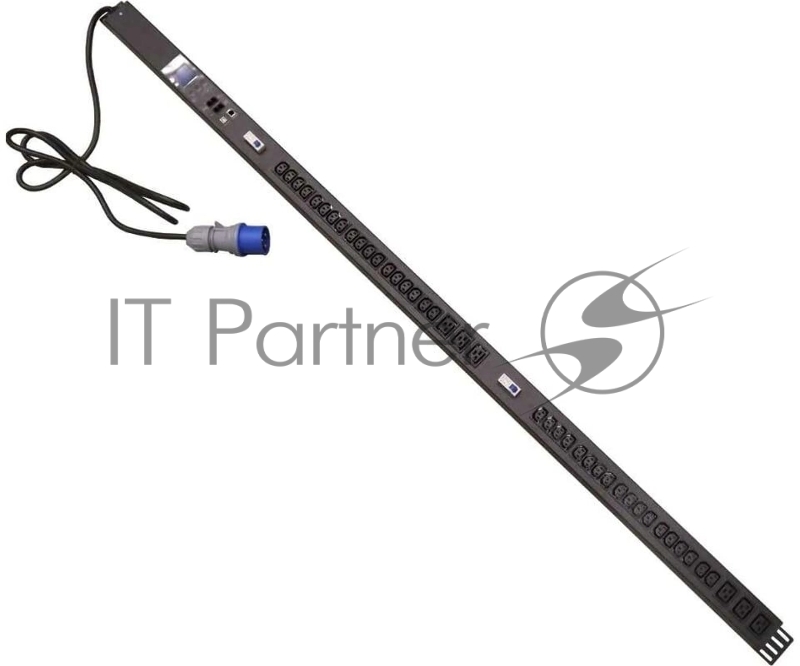 Блок распределения питания Lanmaster TWT-PDVMT1-6X36-32A верт.размещ. 6xC19 36xC13 с мониторингом 32A IEC 309 3м