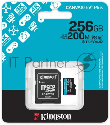 Флеш карта microSDXC 256Gb Kingston SDCG4/256Gb Canvas Go! Plus A2 + adapter