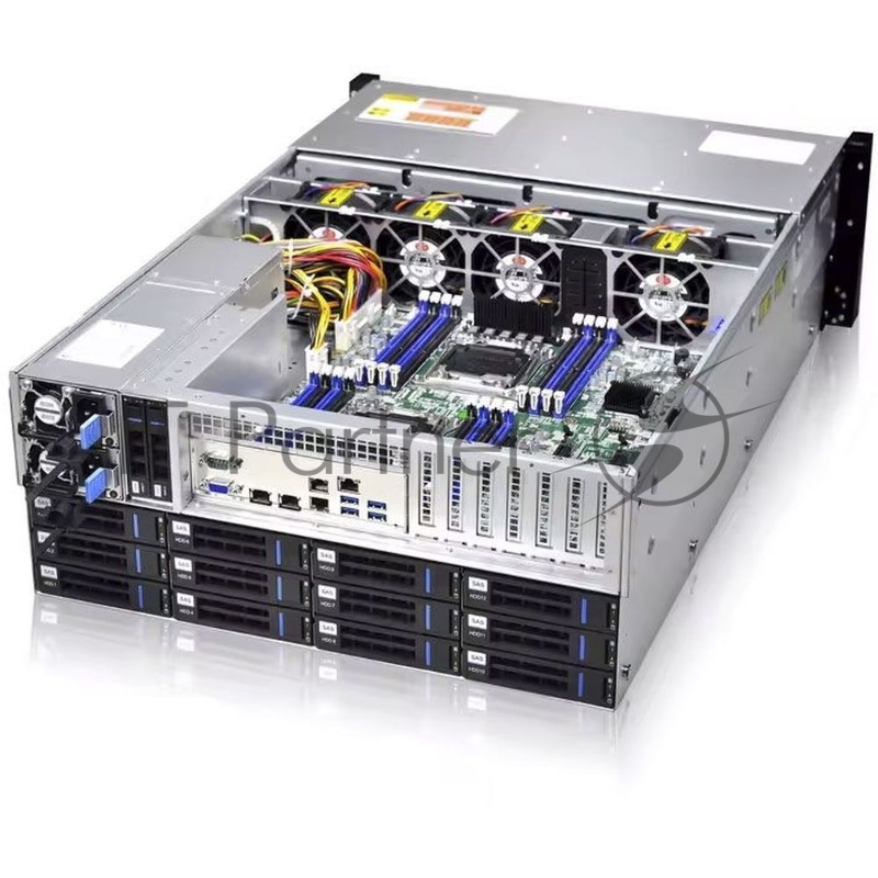 Серверный корпус 4U 36bay chassis,Expander backplane rear 2*2.5"SAS/SATA 1300W 1+1 EU power cables rail kit