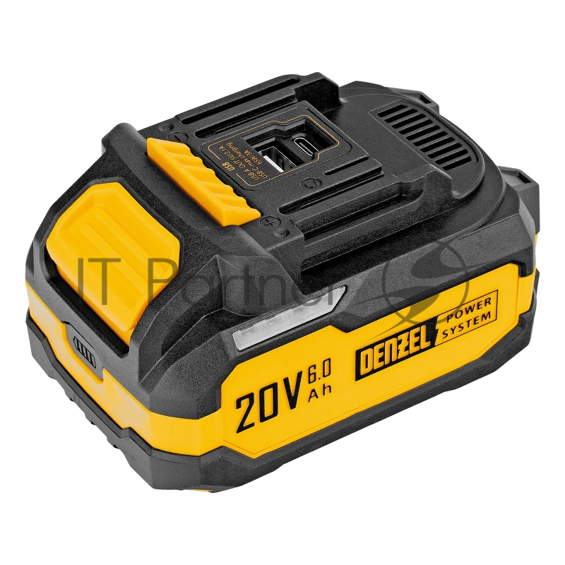 Батарея аккумуляторная Denzel BH-20-6.0, Li-Ion, USB, 20 В, 6,0 Ач