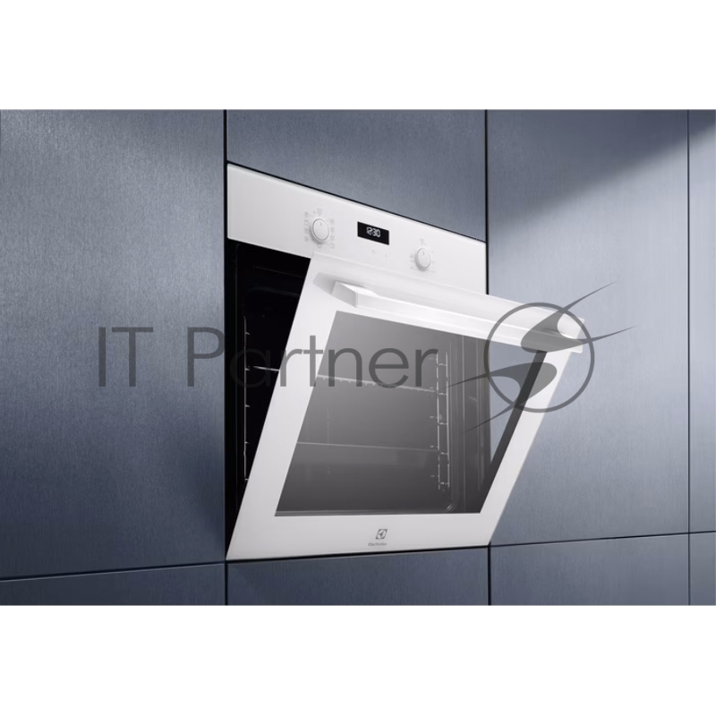 Встраиваемый духовой шкаф Electrolux EOF5F50BV, Электрический духовой шкаф с конвекцией, приготовление на пару, объем 65 л, 8 режимов, очистка каталитическая, 2 стекла в дверце, направляющие проволочные + телескопические (1 уровень)белый