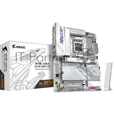 Материнская плата Gigabyte X870E AORUS ELITE WIFI7 ICE, AM5, AMD X870E, 4xDDR5, 4xSATA, 4xM.2, 1xPCIe 5.0 x16, 1xPCIe 4.0 x4, HDMI, 1x2.5Gb LAN, USB Type-C, 2x3.5 мм, 7.1, ATX