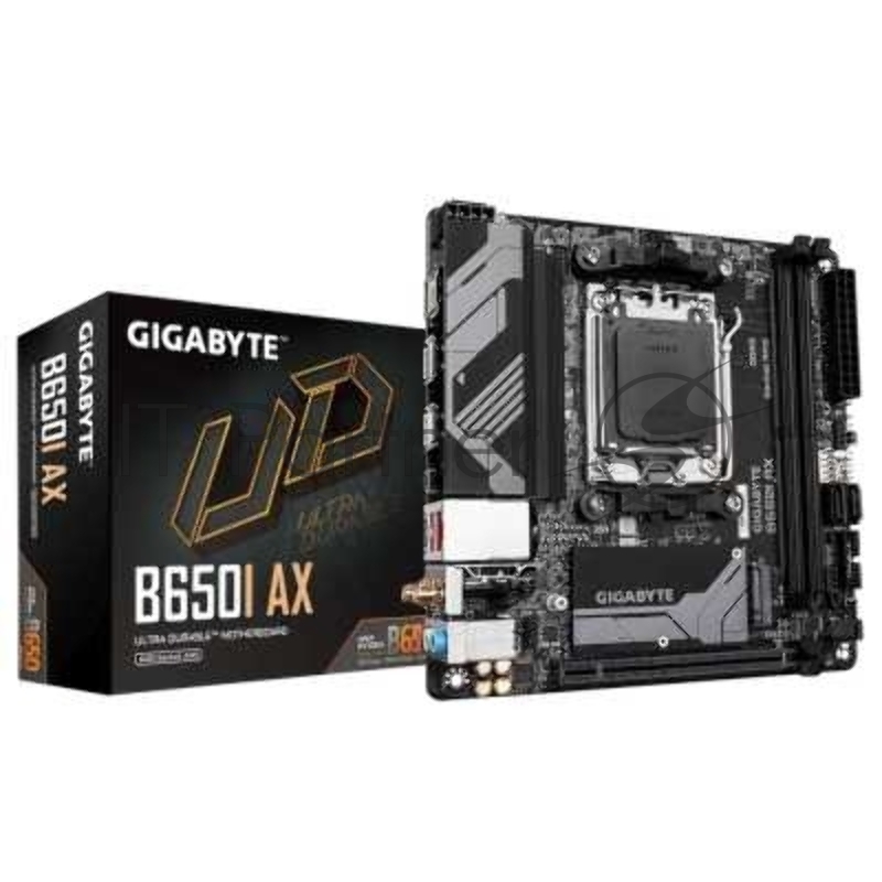 Материнская плата GIGABYTE B650I AX, AM5, AMD B650, 2xDDR5, 2xSATA, 1xM.2, 1xPCIe 4.0 x16, DisplayPort, HDMI, 1x2.5Gb LAN, USB Type-C, 3x3.5 мм, 7.1, mini-ITX