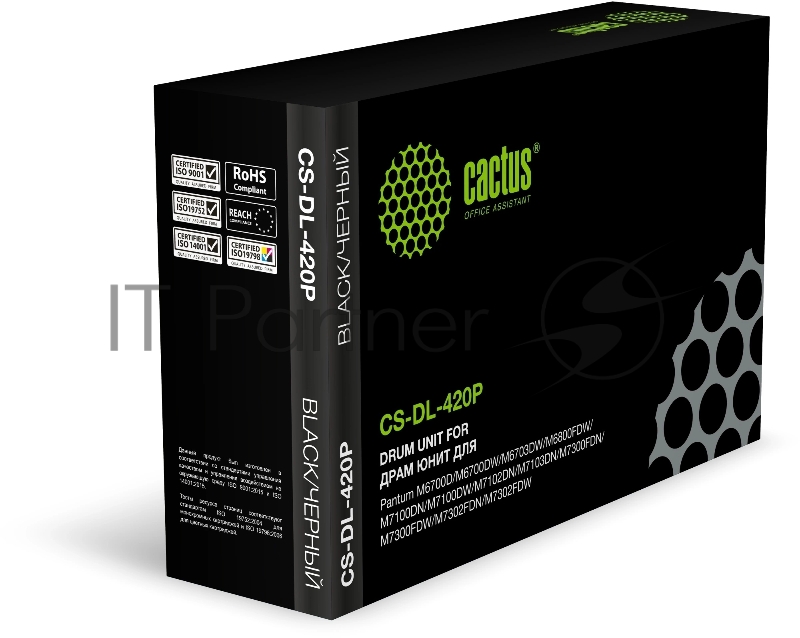 Блок фотобарабана Cactus CS-DL-420P DL-420 черный ч/б:30000стр. для M6700D/M6700DW/M6703DW/M6800FDW/M7100DN/M7100DW/M7102DN/M7103DN/M7300FDN/M7300FDW/M7302FDN/M7302FDW Pantum