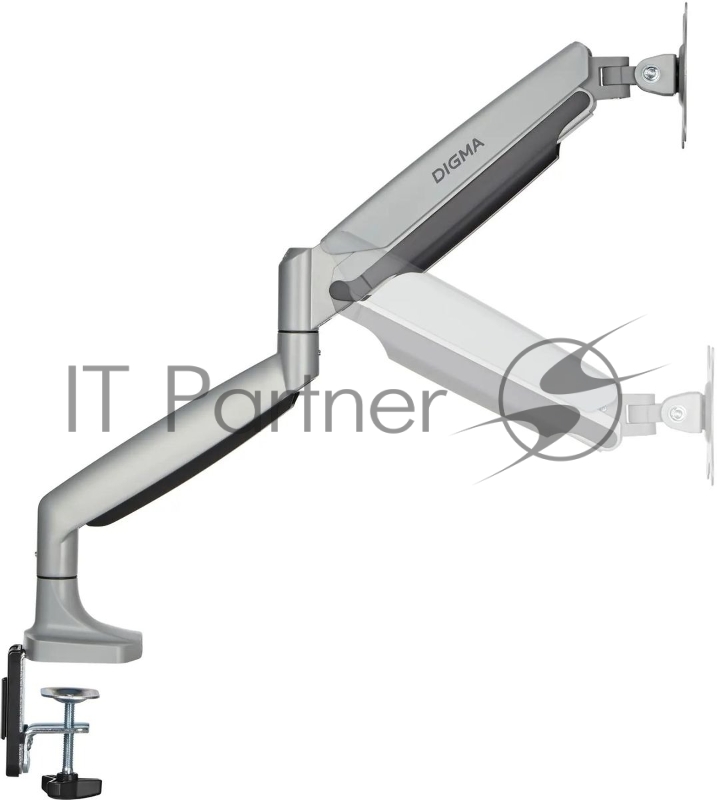 Кронштейн для мониторов ЖК Digma D-MM301 серый 17"-45" макс.15кг крепление к столешнице поворот и наклон