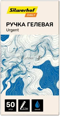 Ручка гелевая Silwerhof Daily Urgent, d=0.7мм, синие чернила, сменный стержень, линия 0.5мм, резиновая манжета