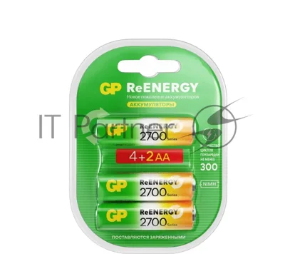 Аккумулятор GP 270AAHC4/2RGY-2CRCB6 AA NiMH 2700mAh (6шт) блистер