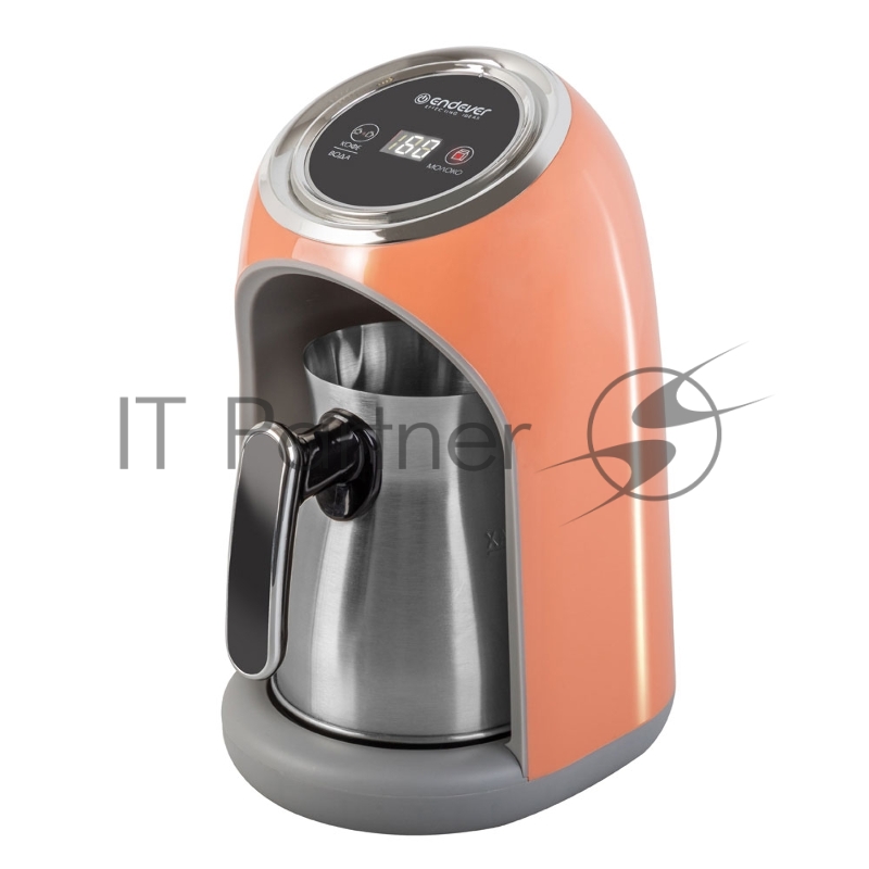 Кофеварка-турка Endever Costa-1019 электрическая, цвет оранжевый/стальной, мощность 600 Вт, объем 0,3 л,16 шт/уп.