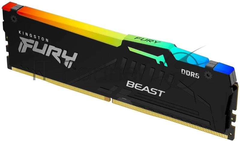 Оперативная память Kingston Fury Beast, DDR5, 16Gb (1x16 Gb), 6400 MHz, CL32, радиатор, RGb, черный