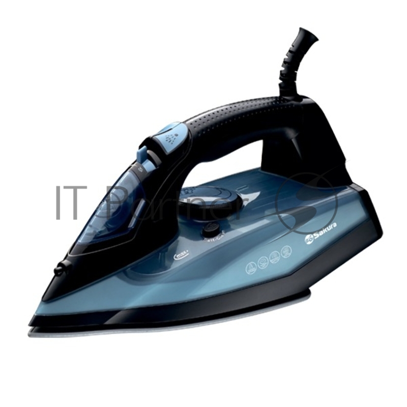 Утюг Sakura SA-3075CBK черный/синий, 2400 Вт, 20 г/мин, 120 г/мин, 380 мл