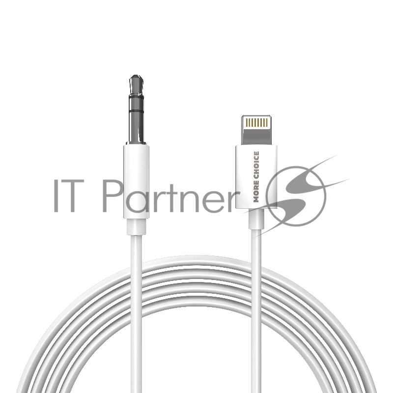 Кабель аудио MORE CHOICE (4610196409820) UK28i AUX 3.5мм Lightning 8-pin 1м, белый