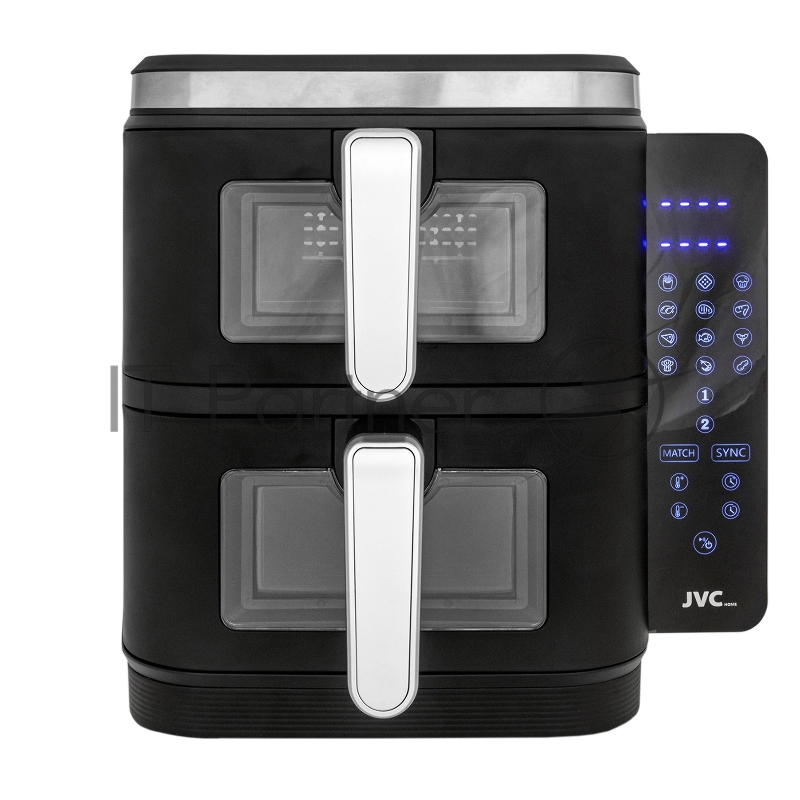Аэрогриль JVC JK-MB105 черный, 3400 Вт, 12 л, сенсор, 10 программ