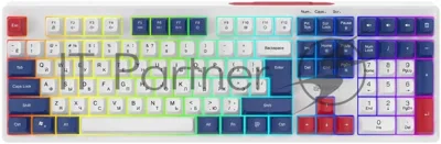 Клавиатура Oklick 725G проводная, USB Type-A, белый/красный